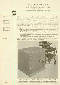 Item #63-7477 A Timely Suggestion. (Catalog Marketing Safes for Home & Office). Herring-Hall Marvin Safe Company, New York.