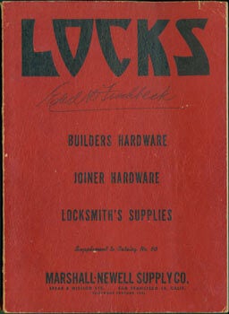 Item #63-7482 Locks, Builders Hardware, Joiner Hardware, Locksmith's Supplies. Supplement to...