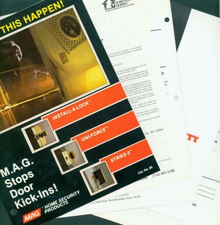 Item #63-7485 Security, Safety & Lock Brochures. L. G. Padlock, Security Latch, Detex...