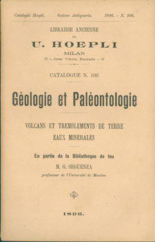 Item #63-7500 Geologie Et Paleontologie, Nr. 106. Book Dealer Catalogue. Libreria Antiquaria Hoepli