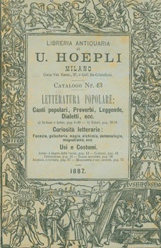 Item #63-7503 Letteratura Popolare, Nr. 43. Book Dealer Catalogue. Libreria Antiquaria Hoepli