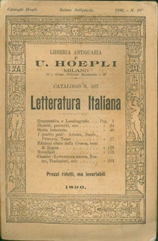Item #63-7514 Letteratura Italiana, Nr. 107. Book Dealer Catalogue. Libreria Antiquaria Hoepli