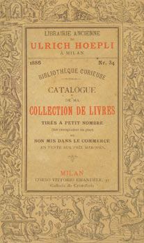 Item #63-7516 Catalogue De Ma Collection De Livres, Nr. 34. Book Dealer Catalogue. Libreria...