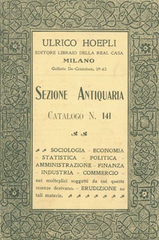 Libreria Antiquaria Hoepli - Sezione Antiquaria, Nr. 141. Book Dealer Catalogue. Signed Calling Card Laid in