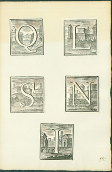Item #63-7547 Woodcut Initials. Q, L, S, N, I. 17th Century Italian Engraver