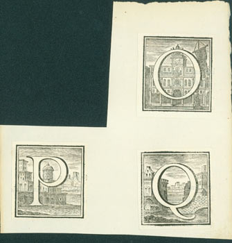 Item #63-7549 Woodcut Initials. O, P, Q. 17th Century Italian Engraver.