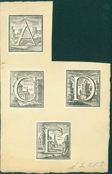 Item #63-7550 Woodcut Initials. A, C, D, E. 17th Century Italian Engraver