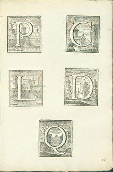 Item #63-7551 Woodcut Initials. P, C, L, D, Q. 17th Century Italian Engraver