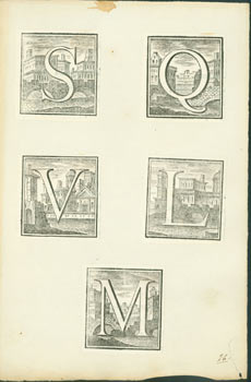 Item #63-7552 Woodcut Initials. S, Q, V, L, M. 17th Century Italian Engraver