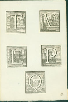 Item #63-7554 Woodcut Initials. T, V, L, P, Q. 17th Century Italian Engraver