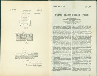 Item #63-7700 F. B. S. Grimston Hood For Vehicles. Patent Number 2,051,140, Aug. 18, 1936. United...