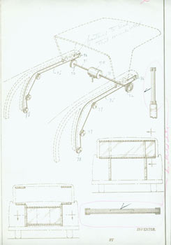 Item #63-7704 Patent Illustrations for John C. Rund's Hardtop Convertible design, printed with MS illustrations in Rund's hand. Marked page "2" John C. Rund, WA Seattle.