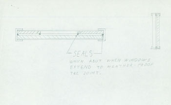 Item #63-7707 Patent Illustrations for John C. Rund's Hardtop Convertible design, Pencil illustrations in Rund's hand. Marked "Seals" John C. Rund, WA Seattle.
