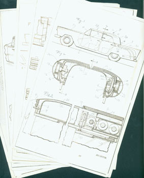 Item #63-7713 Illustrations by John C. Rund for his Hardtop Convertible design, with numerous hand-written drawings and notes. John C. Rund, WA Seattle.
