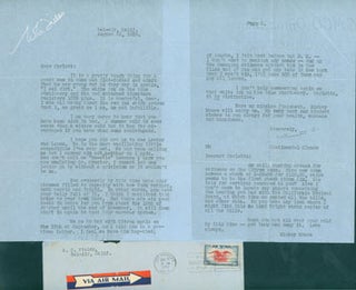 Item #63-7757 "As They Say In Arabia, I Eat Dirt." Typed letter signed ("Continental Claude"), in...