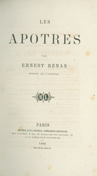 Item #63-7764 Les Apostres. First Edition. Ernest Renan