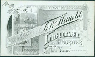 Item #63-7851 Business Card for G. W. Hunold, Lithographic Engraver, Designing, Commercial...