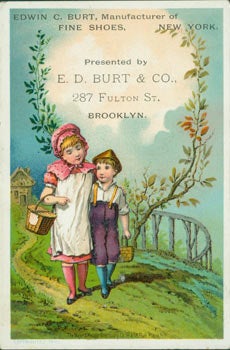 Item #63-7857 Business Card for E. D. Burt & Co. (Brooklyn). Manufacturer of Fine Shoes Edwin C. Burt, E. D. Burt, 287 Fulton St Co., New York, NY Brooklyn.