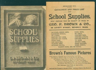 Item #63-7896 Two School Supplies Catalogues. G. P. Brown, Co, MA Beverly