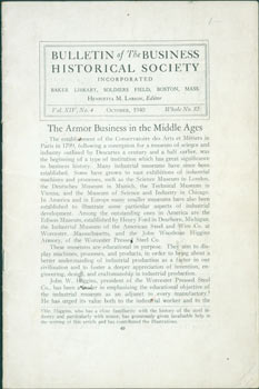 Item #63-8090 Bulletin of The Business Historical Society, October 1940. Vol. XIV, No. 4. The...