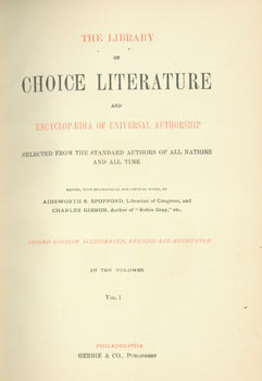 Item #63-8107 The Library Of Choice Literature and Encyclopedia of Universal Authorship Selected...