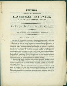 Item #63-8132 Petition Adressee Aux Membres De L'Assemblee Nationale, Et remise a M. le General...