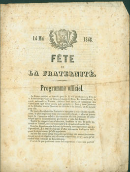 Item #63-8135 Fete De La Fraternite. Programme Officiel. Original First Edition. Bonaventure et Ducessois, print.
