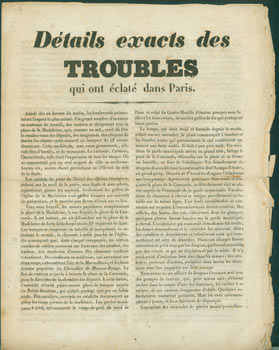 Item #63-8136 Details exacts des Troubles qui ont eclate dans Paris. Original First Edition. Vente, editeur.