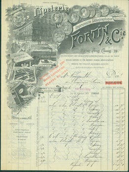 Item #63-8143 Receipt from Fortin & Cie (59 Rue De Petits Champs, Paris) to M. Regimaulth, 10...