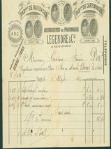 Item #63-8166 Receipt from Legendre & Cie (36 Rue Sevigne, Paris) to M. Cappon (3 Place du...