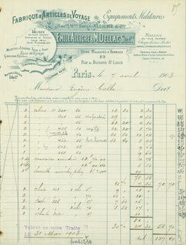 Item #63-8180 Accounting from Dupont Aine (51 Rue Turenne (Marais), Paris). Avril 28, 1881....