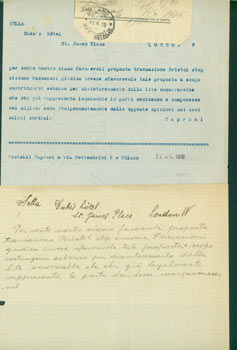 Item #63-8224 TLS from Pietro Sella to Gianni Caproni, April 12, 1918, with MS post script, inked...