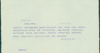 Item #63-8229 TccL from Pietro Sella to Gianni Caproni, February 20, 1918. Pietro Sella.