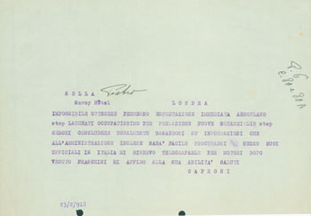 Item #63-8231 TccLS from Pietro Sella to Gianni Caproni, February 23, 1918. Pietro Sella.