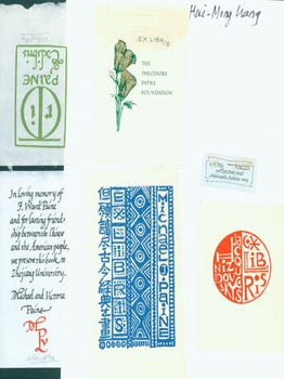 Item #63-8277 Six Book Plates, Three Woodblock on Asian Hand Made Paper, two signed by the...