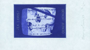 Item #63-8292 Ex Libris Benoit Junod. Signed by artist, numbered 42 of 50. Marna S. Long?