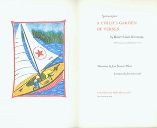 Item #63-8294 Specimens From The Press in Tuscany Alley's Edition of A Child's Garden of Verses,...