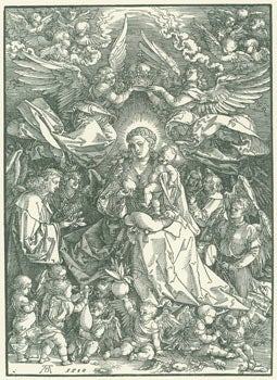 Item #63-8338 Madonna Von Vielen Engeln Umgeben. Deutsche Schule. XVI Jahrhundert Holzschnitt....