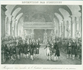 Item #63-8360 Reception Par L'Institut. Bonaparte recu membre de l'Institut, assistait assiduement a ses seances. Charles Motte.