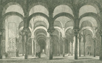 Item #63-8377 Espagne. Vue Generale De l'Interieur de la Mosquee de Cordovel. (Grand Mosque of Cordoba, Spain). Lemaitre, engrav.