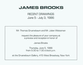 Item #63-8403 James Brooks, Recent Drawings, June 5 - July 3, 1986. Gruenebaum Gallery (NY)....