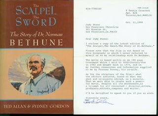Item #63-8489 The Scalpel, The Sword. The Story of Dr. Norman Bethune. Signed dedication by...