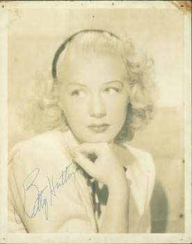 Item #63-8525 Promotional Photograph, With Original Autograph by Betty Hutton. 20th Century...