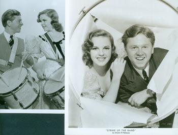 Item #63-8555 Promotional B&W Photographs for Strike Up The Band, featuring Judy Garland and Mickey Rooney. MGM.