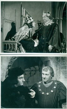 Item #63-8578 Promotional B&W Photographs for Richard III, featuring Laurence Olivier. Laurence Olivier, Alexander Korda/London Films, producer dir, star.