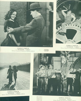 Item #63-8592 Promotional B&W Reprinted Photographs for Modern Times, featuring Charlie Chaplin....