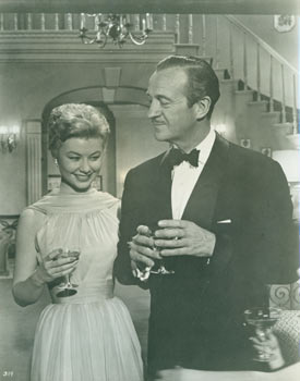 Item #63-8621 Promotional B&W Photograph for Happy Anniversary, featuring David Niven & Mitzi Gaynor. United Artists.