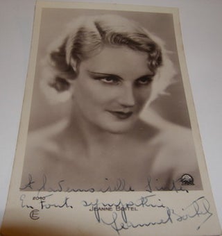 Item #63-8700 Jeanne Boitel Autographed Post Card. Films Paramount, Jeanne Boitel, France Paris
