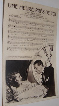 Item #63-8718 Autographed post card featuring Maurice Chevalier. Films Paramount, Paris