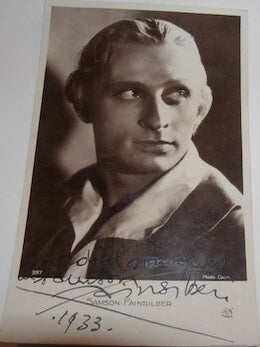 Item #63-8740 Samson Fainsilber Autographed Post Card. AN Paris, Darl, Samson Fainsilber, photo